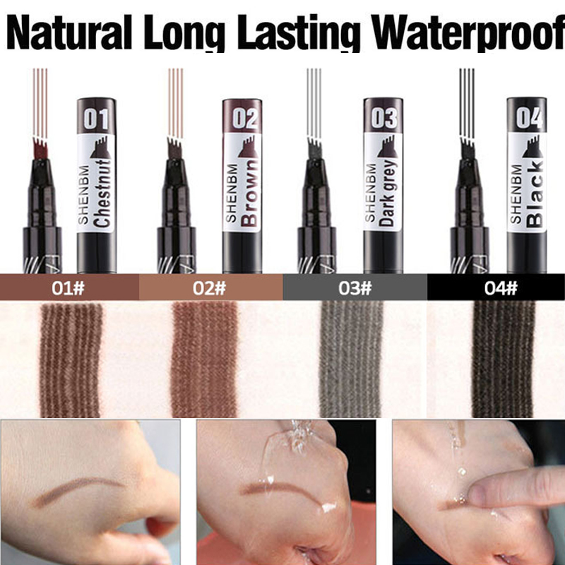 Pen Eyebrow Tattoo Waterproof 4 Points Eyebrow Pen Long Lasting Liquid Brow Pencil Natural Microblade Eyeb             cil_voghion.com