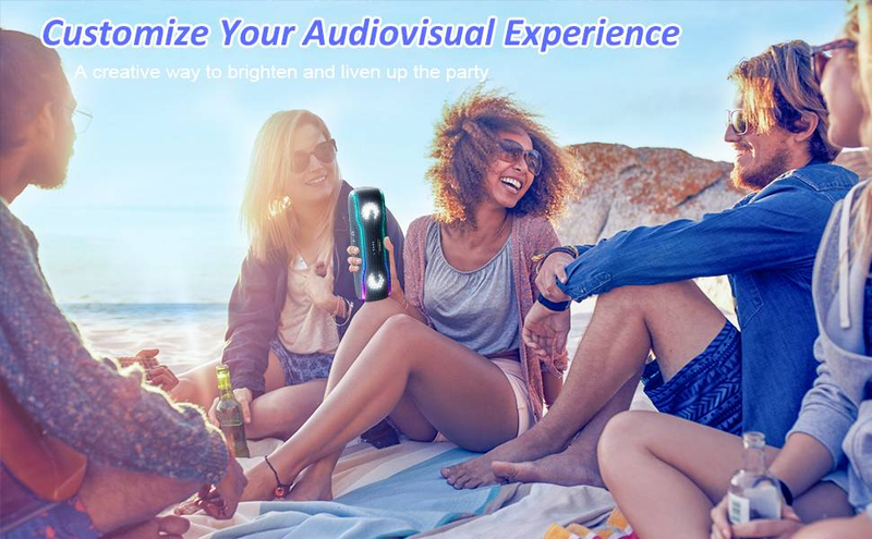 RGB Cool Sem Fio À Prova D 'Água Tambor Bluetooth Alto-falante Esportes Ao Ar Livre Portátil Subwoofer Speaker_voghion.com