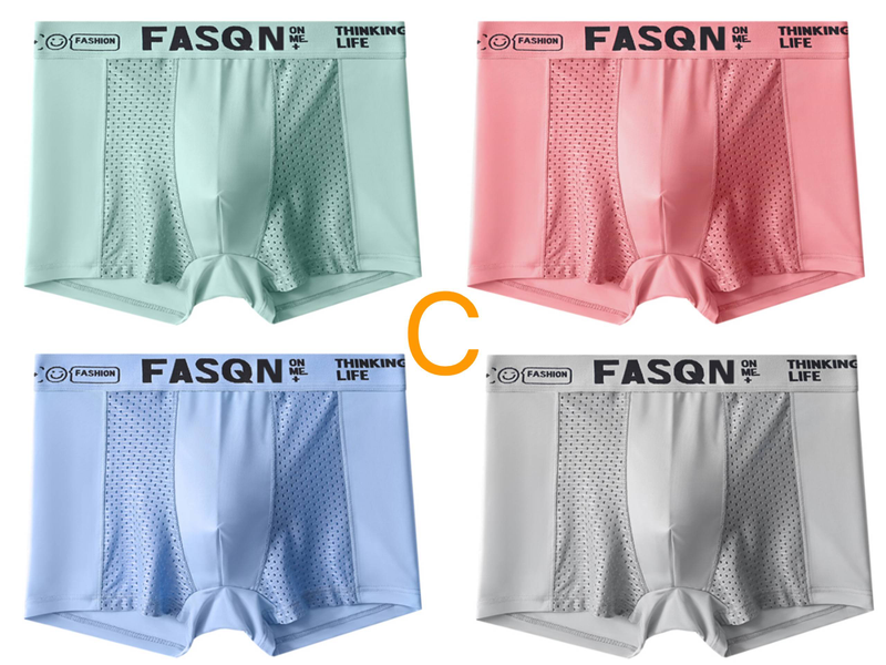 4 Stéck héichqualitativ nahtlos Äisnetz atmungsaktiv Hären Summershorts, Gréisst: M-6XL_voghion.com