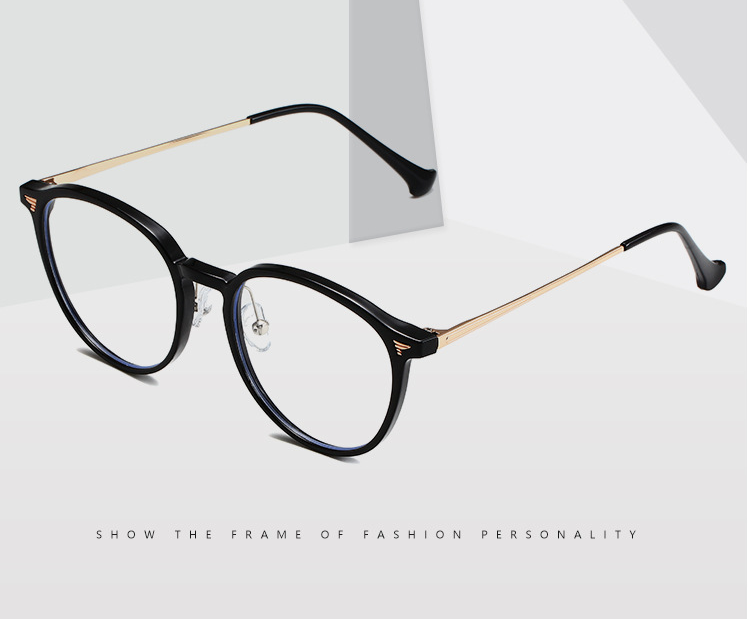 Occhiali unisex moda anti-blu occhiali ovali con lenti piatte marrone freddo tinta unita_voghion.com