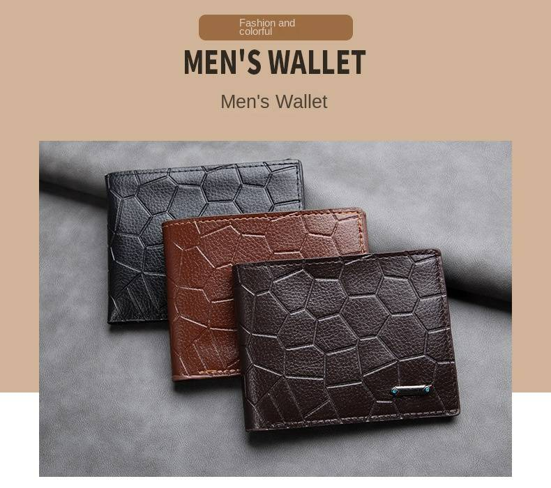 Men's Wallet New Stylish Business Stone Pattern Casual Large Capacity Coin Purse - Fashionable and Functional Money Clip Wallet_voghion.com