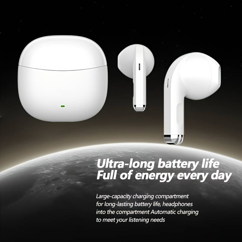Nuove cuffie auricolari wireless con cancellazione del rumore, bassi profondi, batteria a lunga durata, cuffie wireless con microfono per iPhone/Android_voghion.com