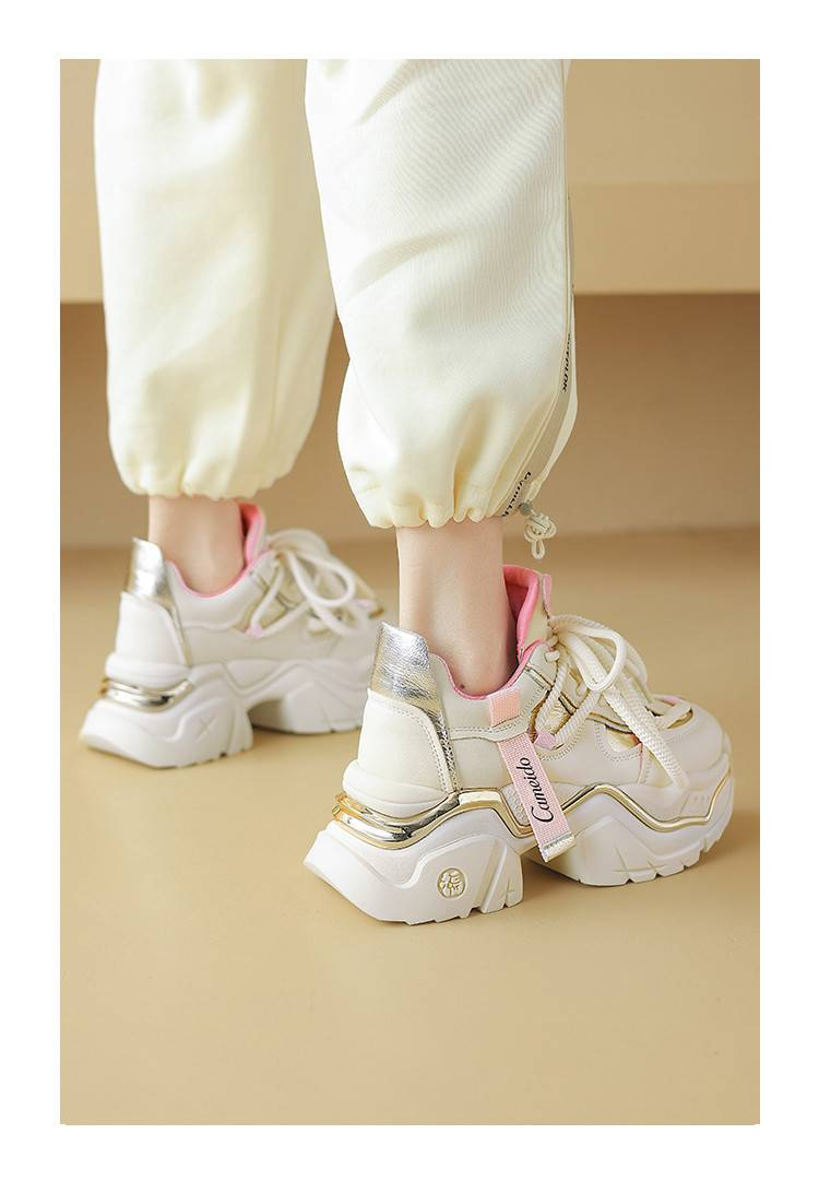 Cameido Dad-Schuhe für Damen, farbblockierende Plateauschuhe mit dicker Sohle und größerer Höhe im Jahr 2024, vielseitige Schuhe für Damenausflüge_voghion.com