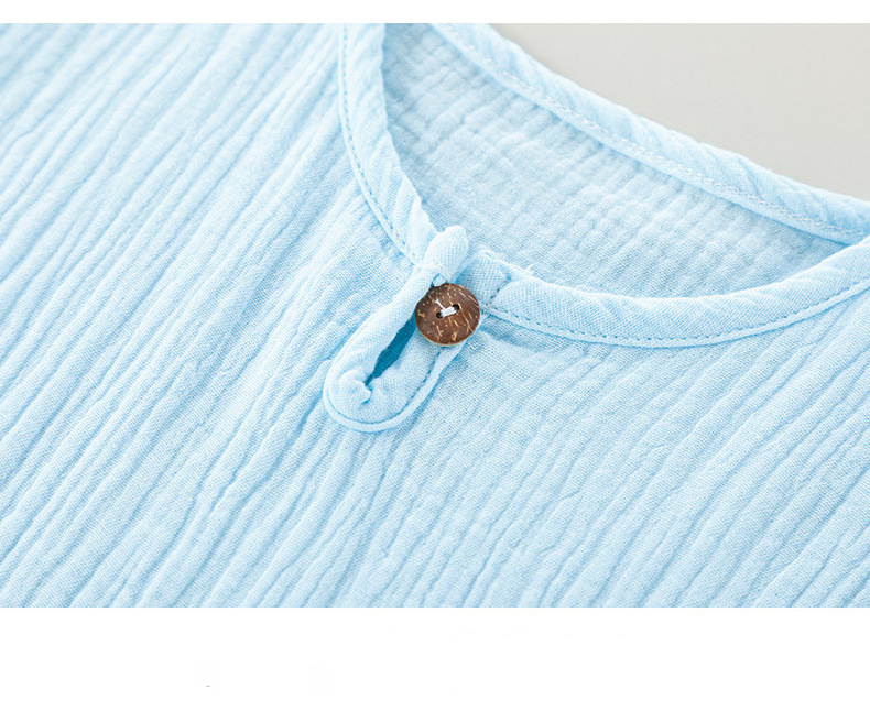 Pijamas finos de algodón puro para madres e hijos, ropa de aire acondicionado, ropa de bebé de manga corta para el hogar, traje informal de algodón_voghion.com