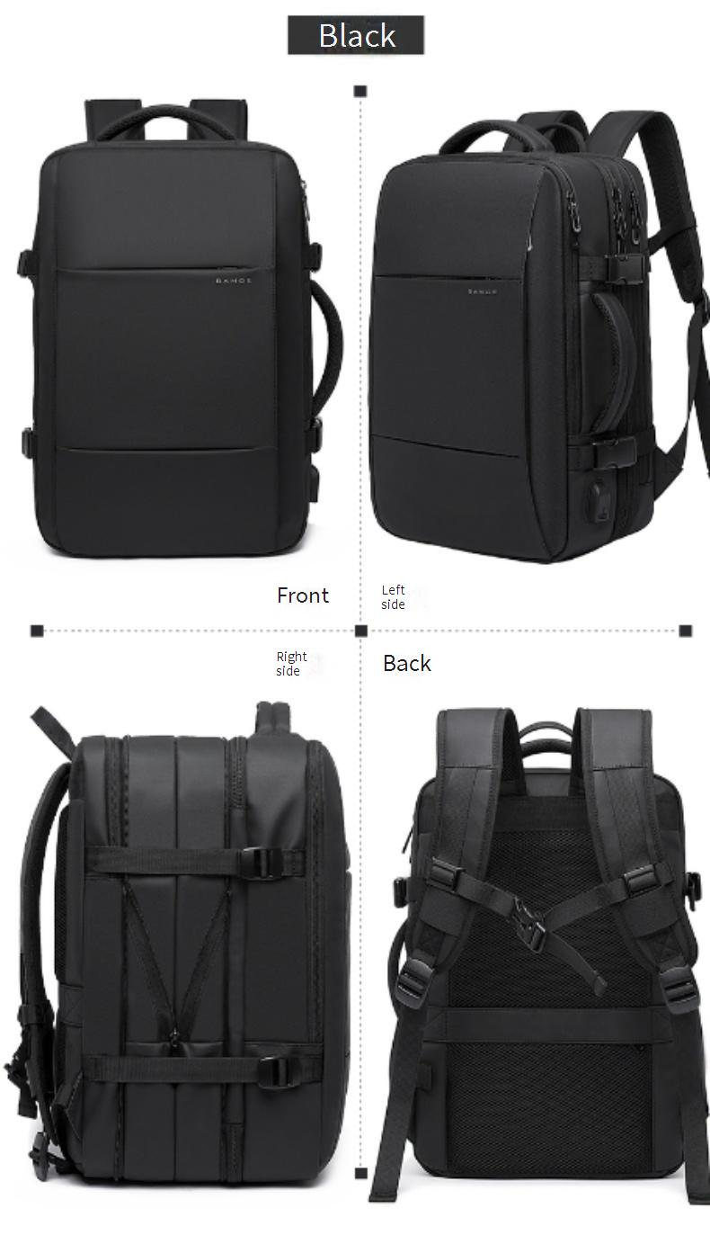 Men's Backpack Business Large Capacity Expansion Travel Schoolbag Waterproof Computer Bag Backpack_voghion.com