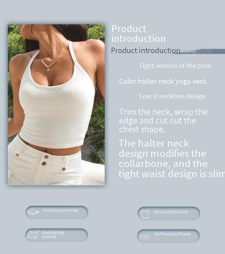 Sexy Neckholder-Sport-BH für Damen – Integriertes gepolstertes Workout-Oberteil, Racerback-Yoga-Tank zum Laufen, Fitnessstudio, Tanzen – Atmungsaktives Nylon-Spandex_voghion.com