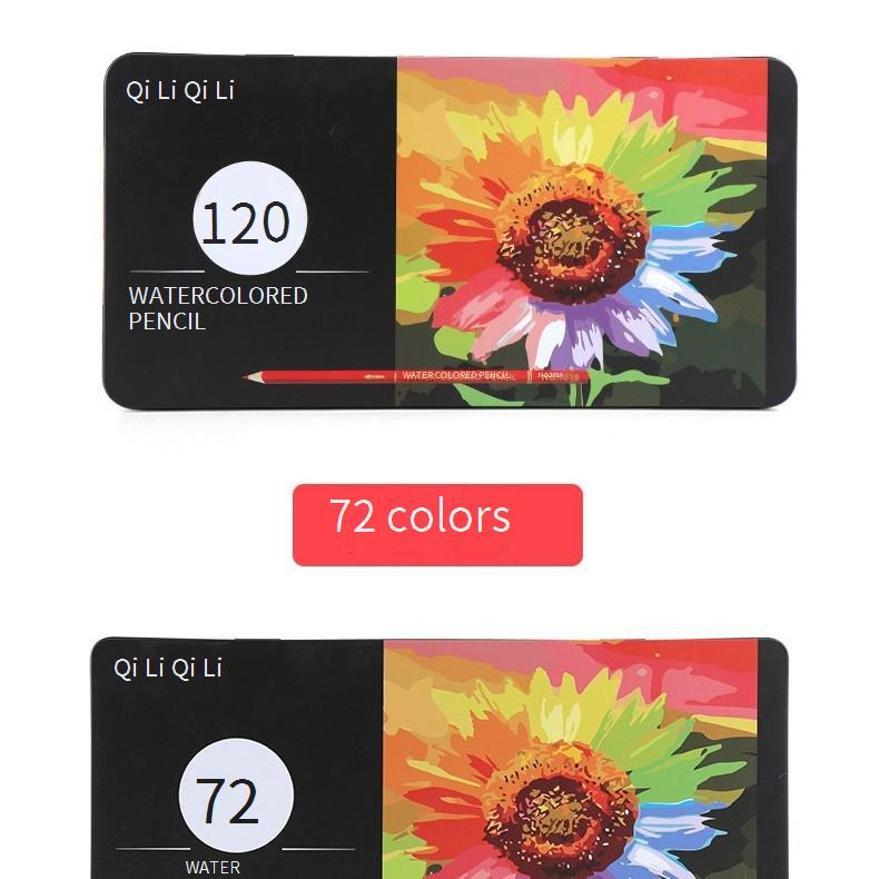 Conjunto profissional de lápis de aquarela - 12/24/36/72/120 cores, núcleo macio 4B, estojo de madeira, ideal para artistas, esboços e livros de colorir_voghion.com