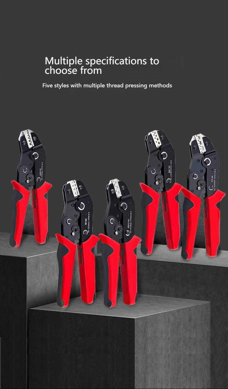 Professional Ratcheting Crimping Tool For Electrical Wiring - High Carbon Steel Jaws, Ergonomic Handle For Copper Terminal Connectors_voghion.com