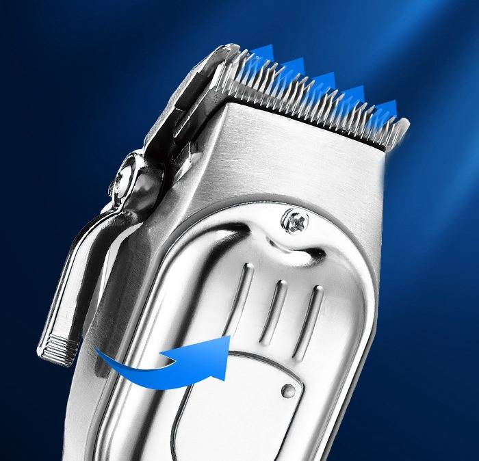 Professioneller Friseur-Haarschneider für Männer – wiederaufladbarer Haarschneider mit Digitalanzeige, Klinge aus Edelstahl, verstellbarer Führungskamm_voghion.com