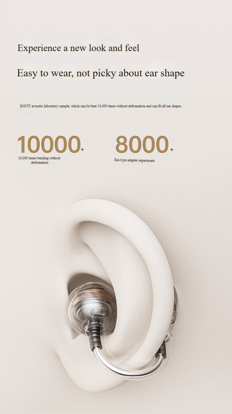 Fones de ouvido Bluetooth OWS Open-Ear – Fones de ouvido sem fio com clipe e redução de ruído, mais de 8 horas de reprodução, à prova d'água IPX4, som estéreo (branco/preto/roxo)_voghion.com