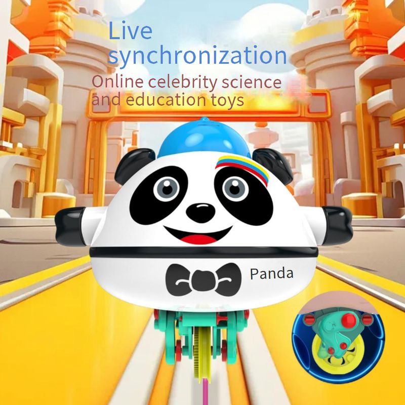 Self-Balancing Piggy & Panda Robot Toy – STEM Educational Gyroscope Walking Tightrope Fun For Kids (Battery Options Available)_voghion.com