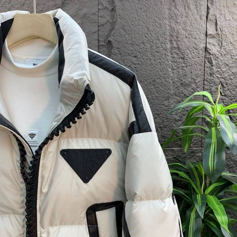 Veste en coton à col montant rétro pour homme, veste d'hiver tendance de marque, doudoune épaisse avec ourlet ajustable et veste en coton déperlante_voghion.com