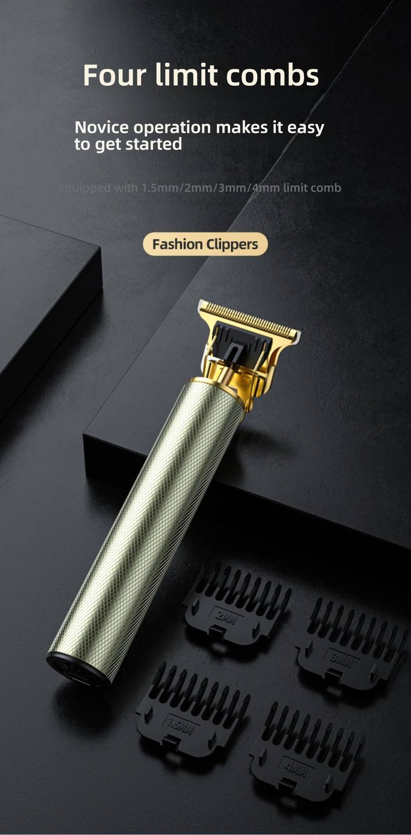 Professional Cordless Hair Clipper Set – Rechargeable Hair Trimmer With Type-C Fast Charging, Multiple Attachments For Men, Women & Pets_voghion.com