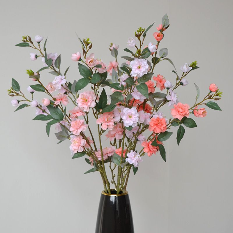 Nuovo fiore artificiale in stile cinese fiore di seta romantico rosa fiore di ciliegio pavimento floreale decorazione della casa di nozze ornamenti lunga camelia_voghion.com