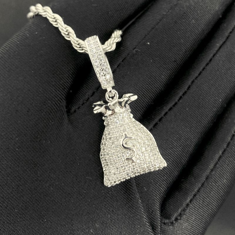 Neue Halskette mit Diamant-Dollar-Geldbeutel-Anhänger im Hip-Hop-Modetrend für Männer und Frauen_voghion.com