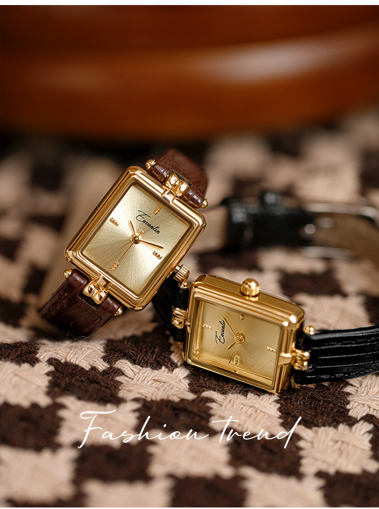 Dameshorloges Horloge Temperament Vrouwelijke Dames Retro Niche Licht Luxe Vrouwelijke Kleine Vierkante Horloge Om Vriendin Te Versturen_voghion.com