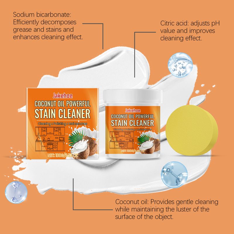 Jakehoe Coconut Oil Decontamination Paste Household Multi-Purpose Cleaning And Polishing Decontamination And Oil Stain Removal Surface Cleaner_voghion.com