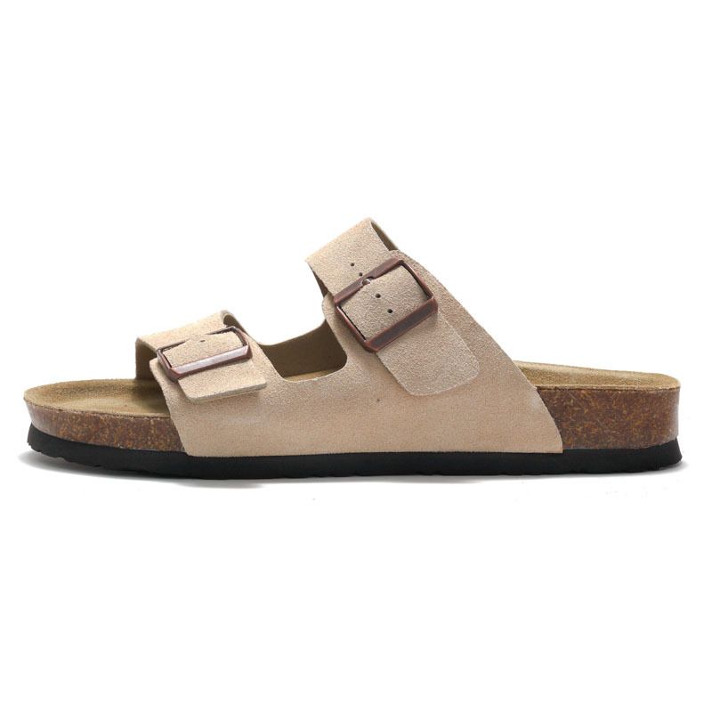 ORFISTOCK Ciabatte estive Boken per uomo e donna, unisex, interamente in pelle con fibbia a una parola e sandali da spiaggia in sughero_voghion.com