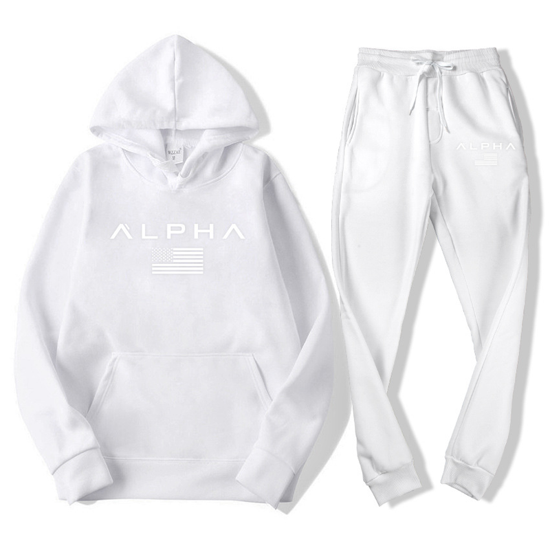 Maglione da uomo set maglione felpato pantaloni casual felpa sportiva aspetto autunno e inverno set di due pezzi_voghion.com