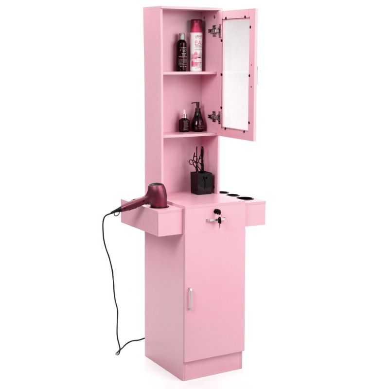 Mobiletto per estetica con ripiano per porta, attrezzatura per spa con cassetti per barbiere, stazione per capelli in vetro a 3 livelli, mobiletto per attrezzi, tavolo per asciugatrice da salone_voghion.com