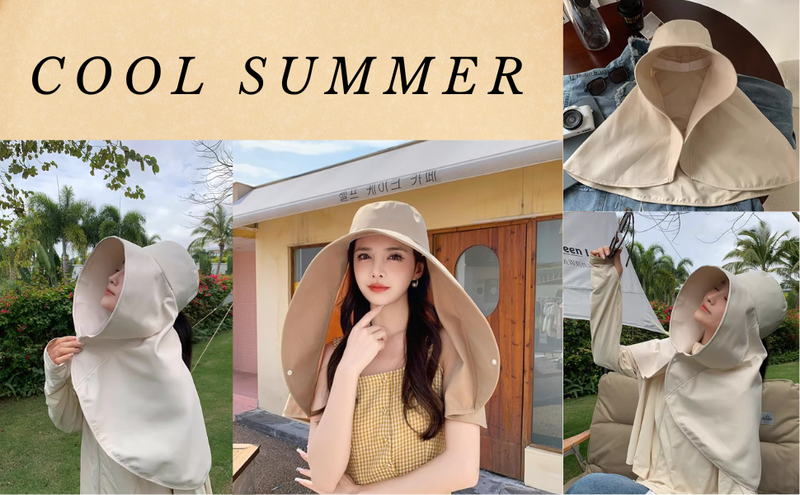 Sun Hats For Women Sun Protection Wide Brim Shawl With Neck Flap Hiking Visor Hat Outdoor Summer Beach_voghion.com