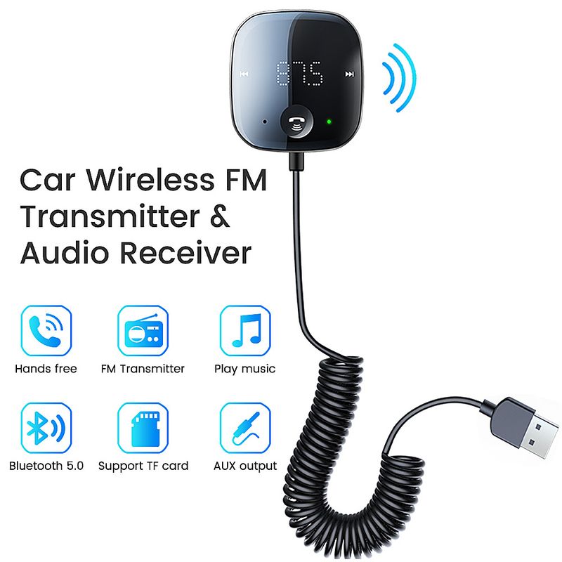 Bezdrátový Bluetooth 5.0 vysílač autorádia s FM vysílačem, AUX audio přijímačem a MP3 přehrávačem, sada do auta s handsfree_voghion.com