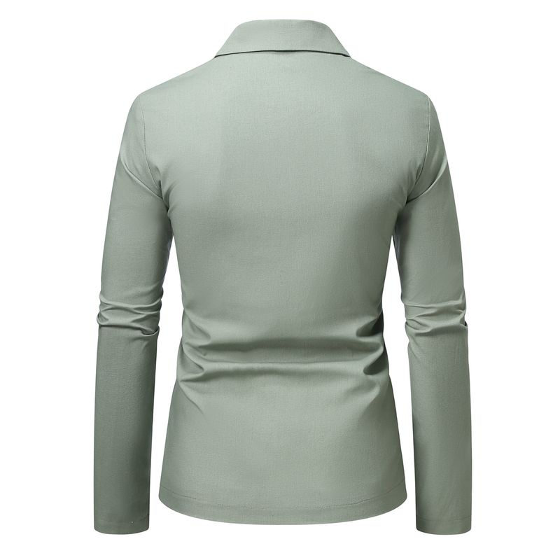 Veste de costume décontractée en coton et lin pour homme, couleur unie, taille européenne_voghion.com
