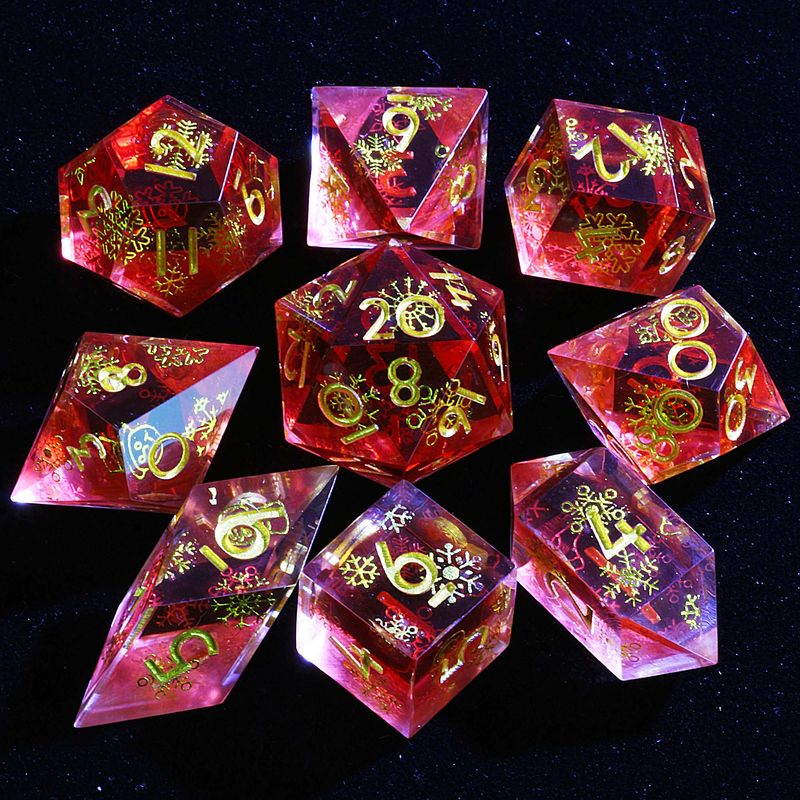 Set di 9 dadi poliedrici DD Elf Enchanted Snow per Dungeons & Dragons RPG_voghion.com