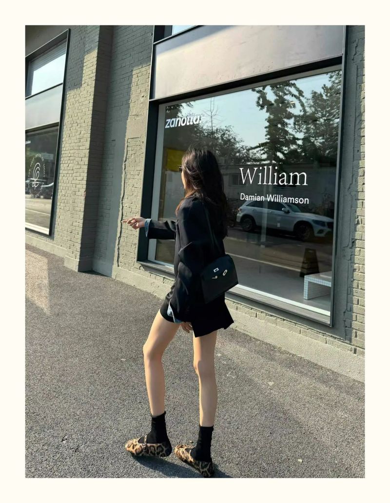 Sheepskin Leopard Print Round-Toe Low-Cut Versatile Flats Women's Mary Jane Casual Shoes_voghion.com