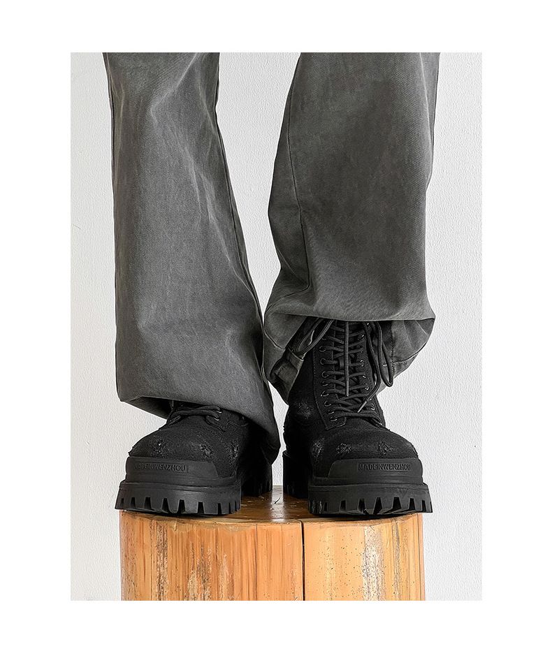 Herrenschuhe Retro Distressed Style Martin-Stiefel für Männer High Top Dicke Sohle Vielseitige Big Head Mid Tube Outdoor-Arbeitsstiefel Motorradstiefel_voghion.com