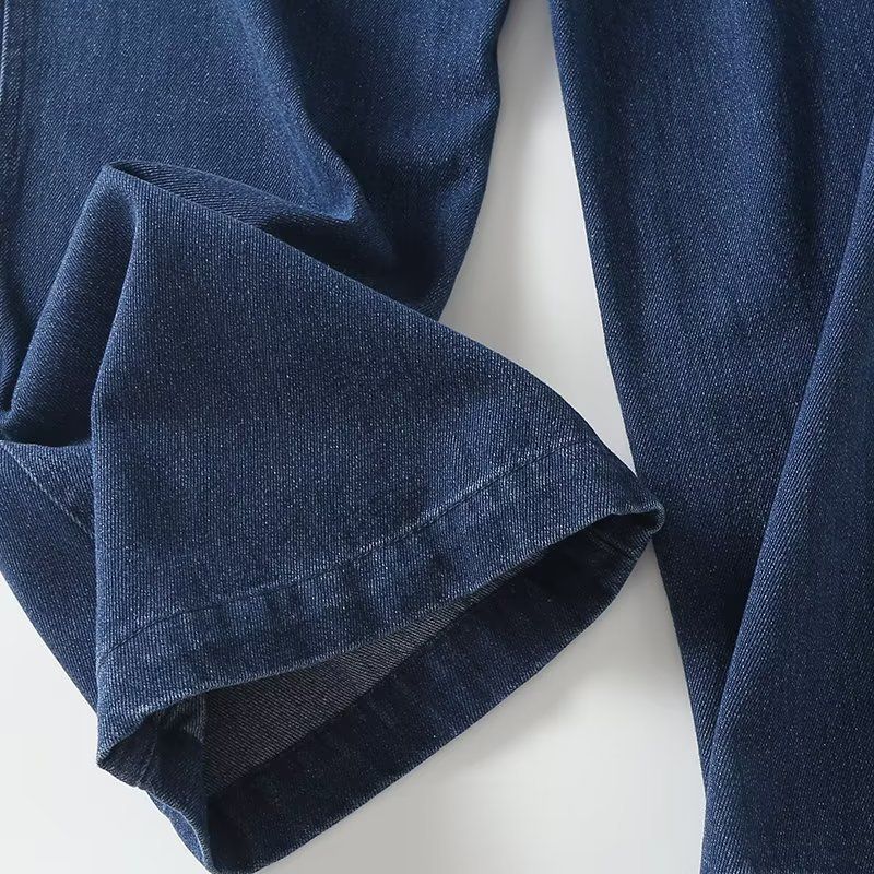 Completo due pezzi in denim da donna: elegante giacca a maniche lunghe e pantaloni larghi per la primavera e l'estate_voghion.com