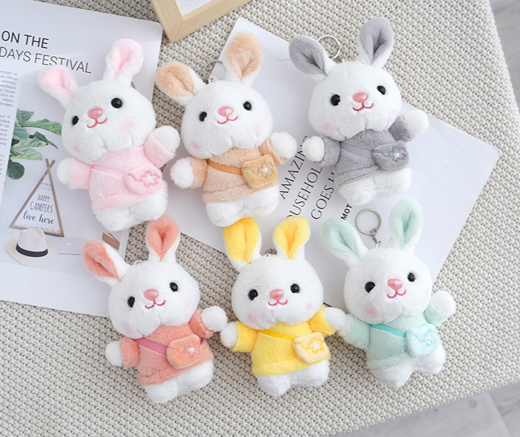 Plüsch Kirschblüten Hase Anhänger Puppe Rucksack Anhänger Schlüsselanhänger Anhänger Hase Puppe für Kinder Geschenk_voghion.com