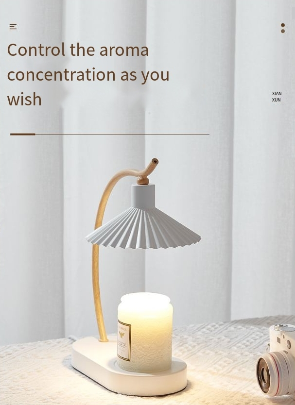 Amerikaanse standaard geplooide ijzeren aromatherapie wax smeltlamp retro aromatherapie etherische olie smeltkaars slaapkamer sfeer tafellamp_voghion.com