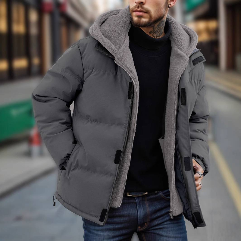 Herenkleding Winterjas Zware Gewatteerde Jas Heren Ski Verdikte Winddichte Zijde Katoenen Jas Heren 2-delige Katoenen Jas_voghion.com