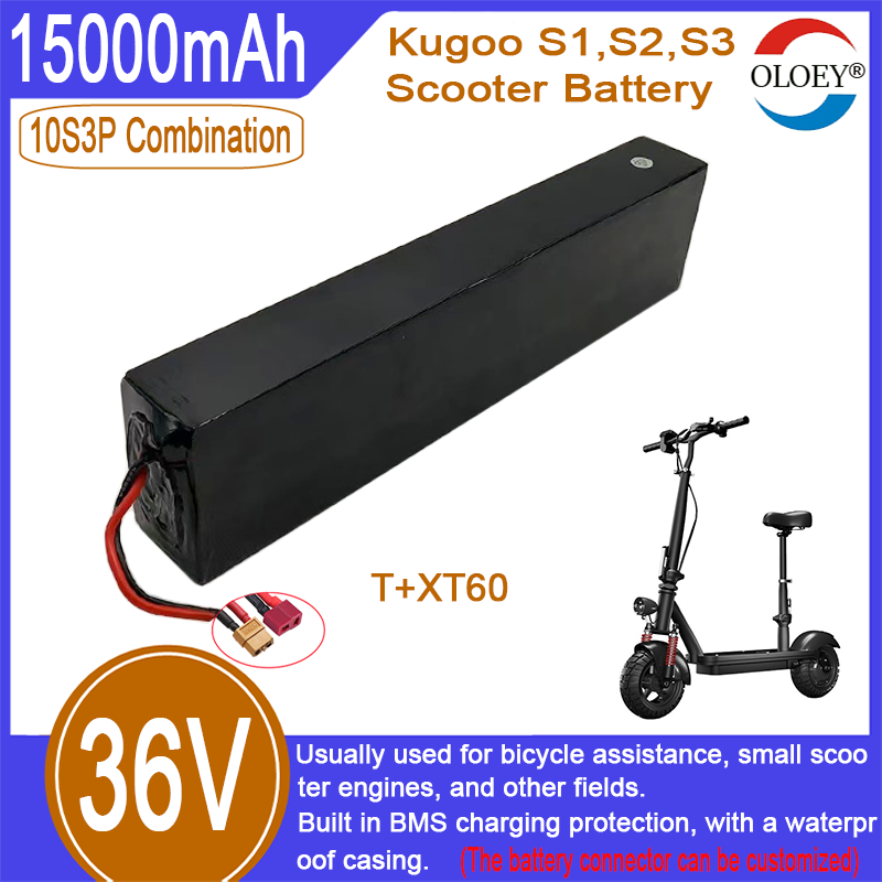 Remplacement de batterie de scooter 36V, combinaison 10S3P, 15000mAh, protection de charge BMS intégrée, fonction antidéflagrante et étanche_voghion.com