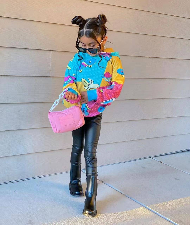Maglione comodo per bambini, per il tempo libero e lo sport, con stampa di cartoni animati, per bambine_voghion.com