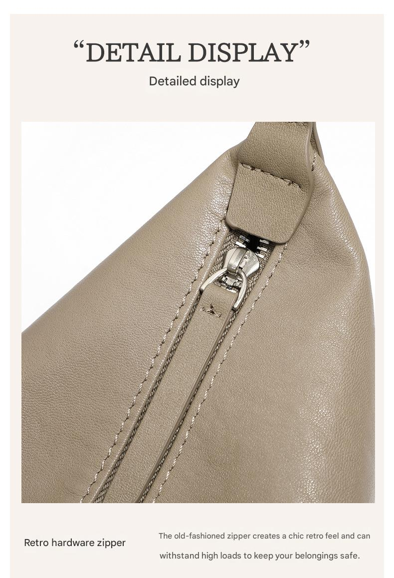 Borsa a tracolla versatile primaverile ed estiva in pelle conciata al vegetale KOSE First Layer Retro Armpit Classic Hobo Bag_voghion.com