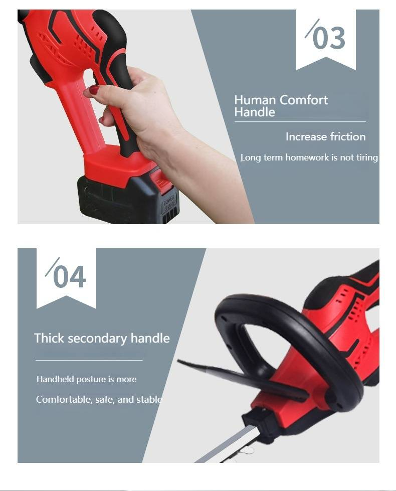 Cortasetos eléctrico inalámbrico, ligero y portátil, para arbustos, matas y árboles pequeños, 50 cc de potencia, batería recargable._voghion.com