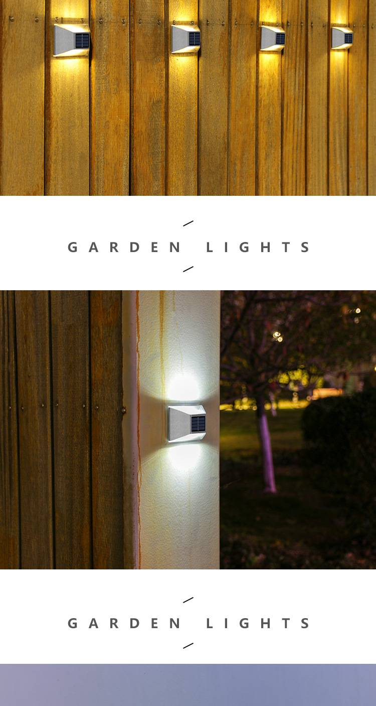 Solar Wall Lights Outdoor Waterproof LED Garden Lights For Patio Yard Pathway Decoration Warm White Lighting_voghion.com