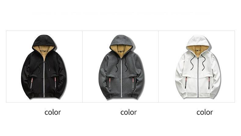 Herrenbekleidung Herren Fleece-Kapuzenpullover - Warme Winterjacke mit Reißverschluss (10 Farben, S-XXXL) Modetrends_voghion.com