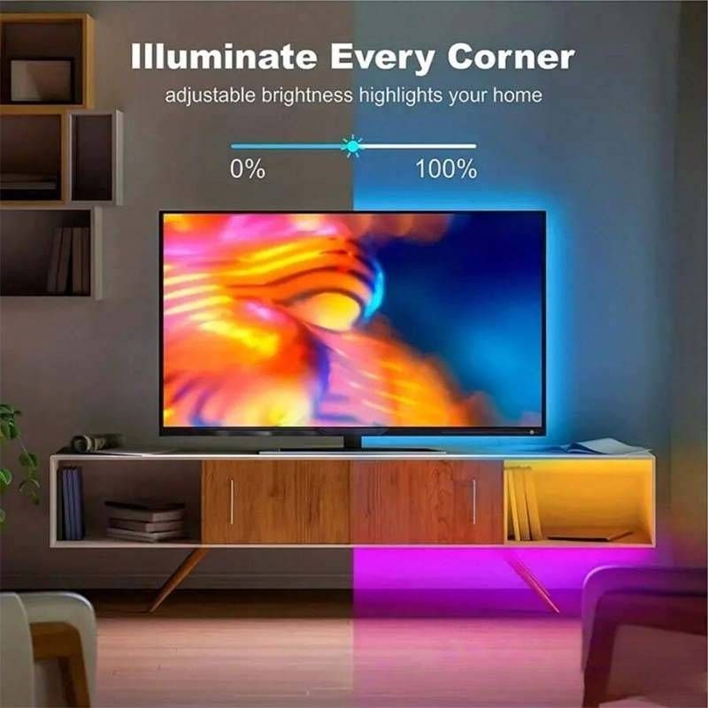 Taśmy LED RGB 5 V z pilotem 3-przyciskowym, zasilane przez USB, do podświetlenia telewizora, pokoju gier i dekoracji wnętrz_voghion.com