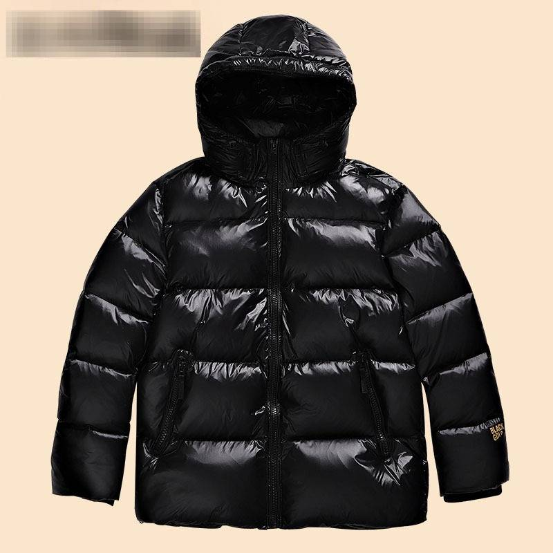 Chaqueta acolchada de invierno unisex negra y dorada con plumón de pato de 800 pulgadas cúbicas, impermeable, cortavientos y con capucha para hombre y mujer._voghion.com