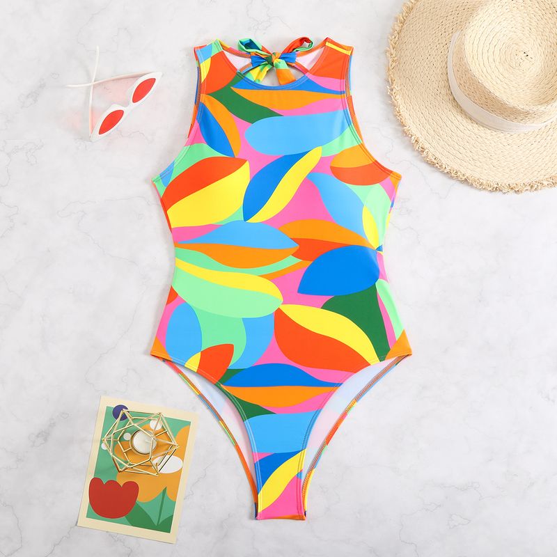Women’s Clothing new one piece swimsuit digital printing sexy tight backless bikini cross border swimsuit_voghion.com