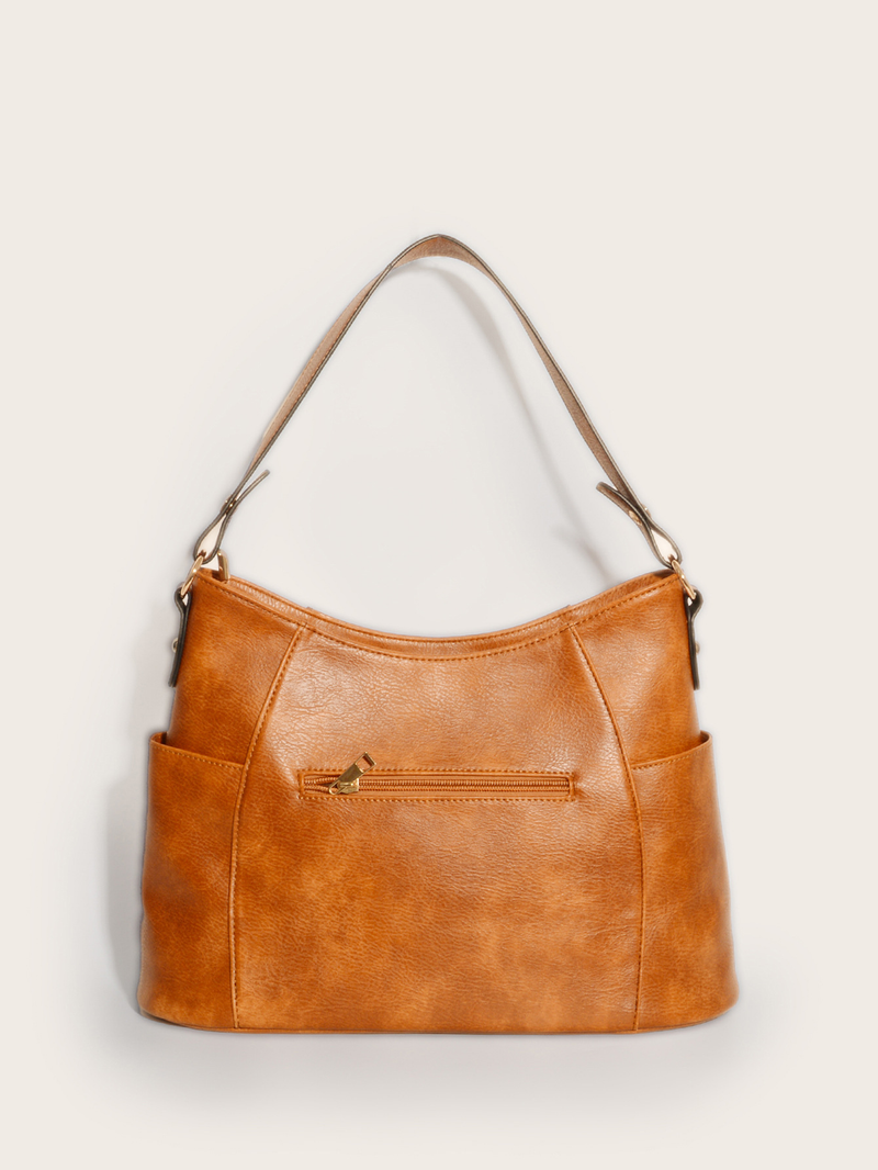 European and American retro tote bag double zipper tassel women's portable shoulder bag women's bag_voghion.com