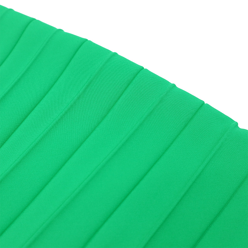 Women's with belt new fashion temperament slanted shoulders solid color pleated skirt hem _voghion.com