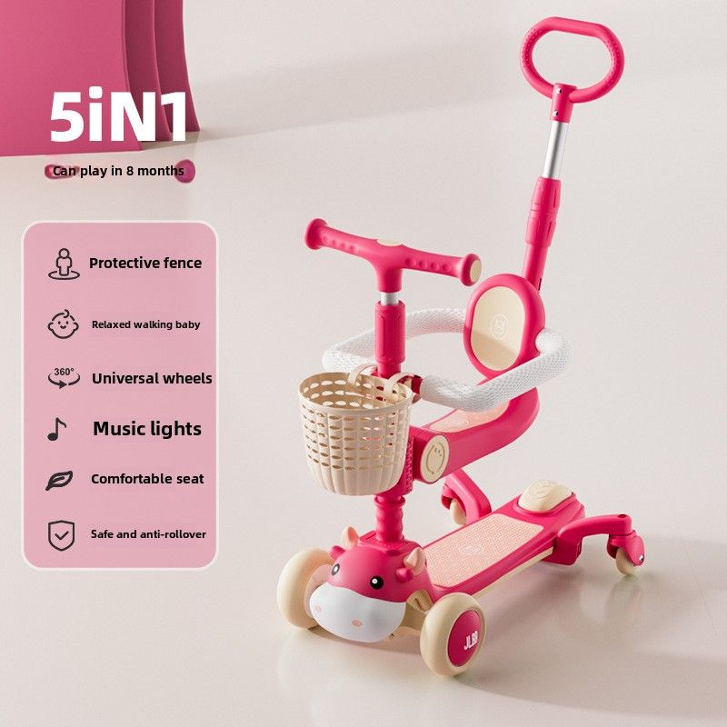 Scooter Jong a Meedchen Puppelchen Jojo Auto 1-3 Joer al Sechs-an-een Spillsaach_voghion.com