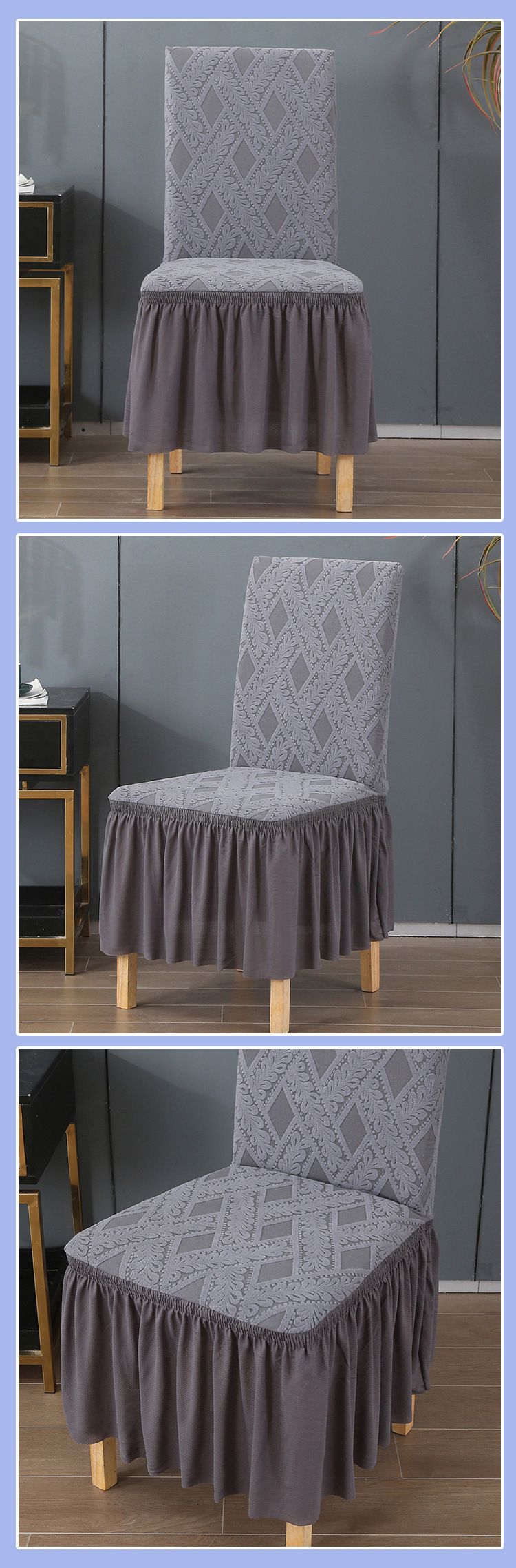 Rock Jacquard Stuhlbezug Einfarbig Europäischer Rattan Hotel Esszimmerstuhlbezug Home Stretch Stuhlbezug_voghion.com