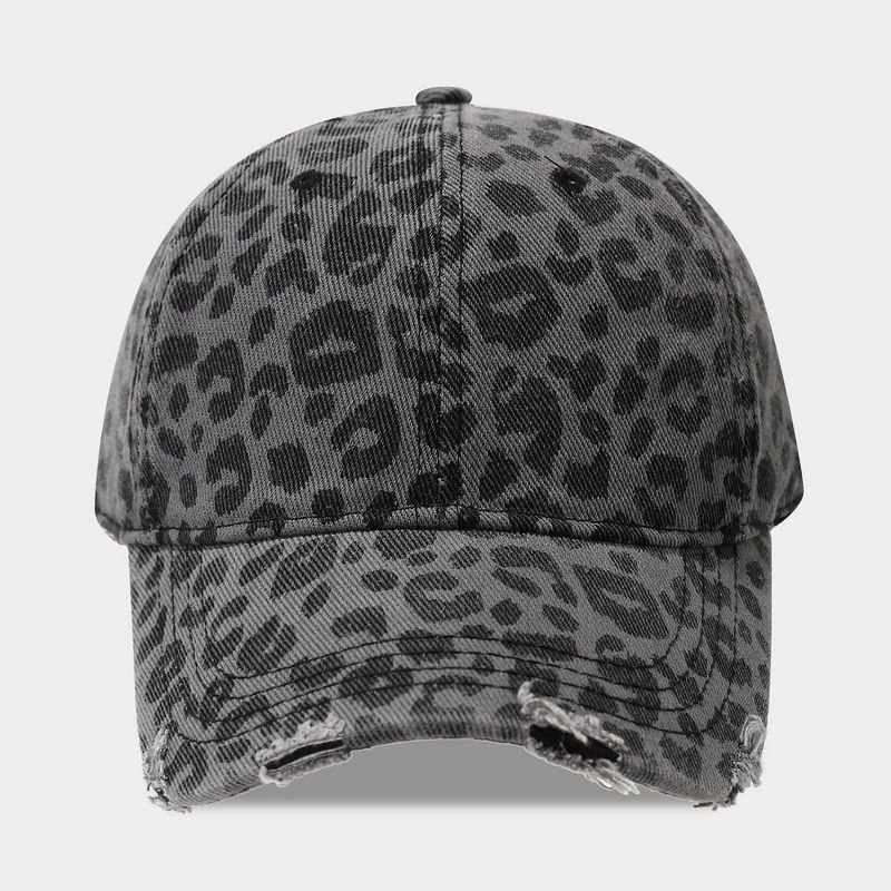 Leopard Print Baseball Unisex Fashion Personality Distressed Versatile Trendy Duckbill Cap Spring Autumn Style_voghion.com