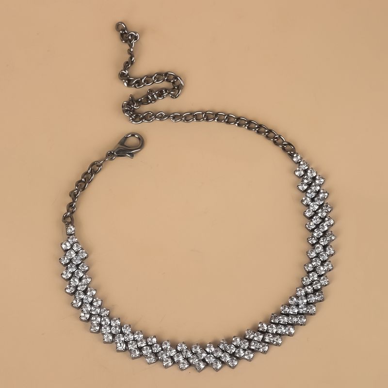 Cavigliera alla moda con strass per donna, placcata in oro e argento, versatile gioiello stagionale_voghion.com