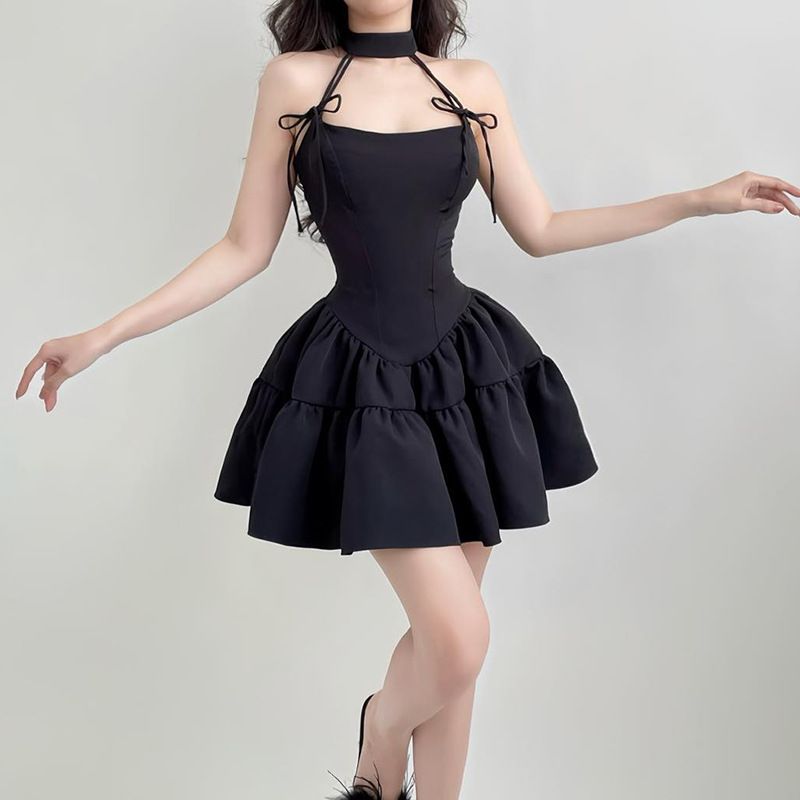 Size Dot Sleeveless Sleeve Round The Maxi Mini Autumn Summer Affordable Zipper Solid Wrinkle Comfortable Synonyms_voghion.com